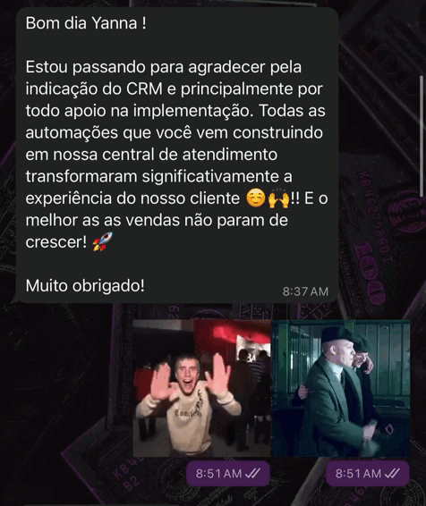 Depoimento em vídeo de cliente satisfeito com a Aruna